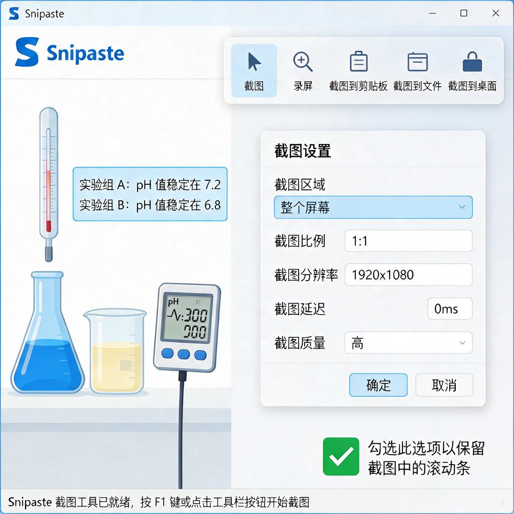 如何使用Snipaste截取清晰的实验结果截图?