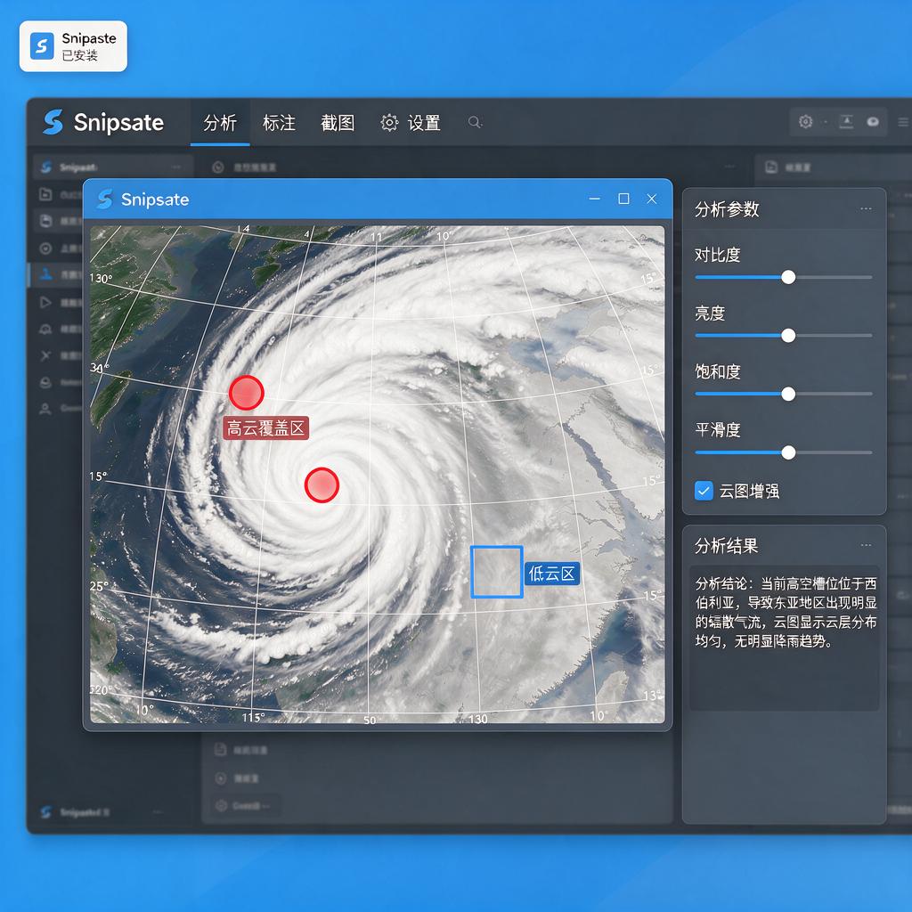 如何用Snipaste进行气象云图分析?