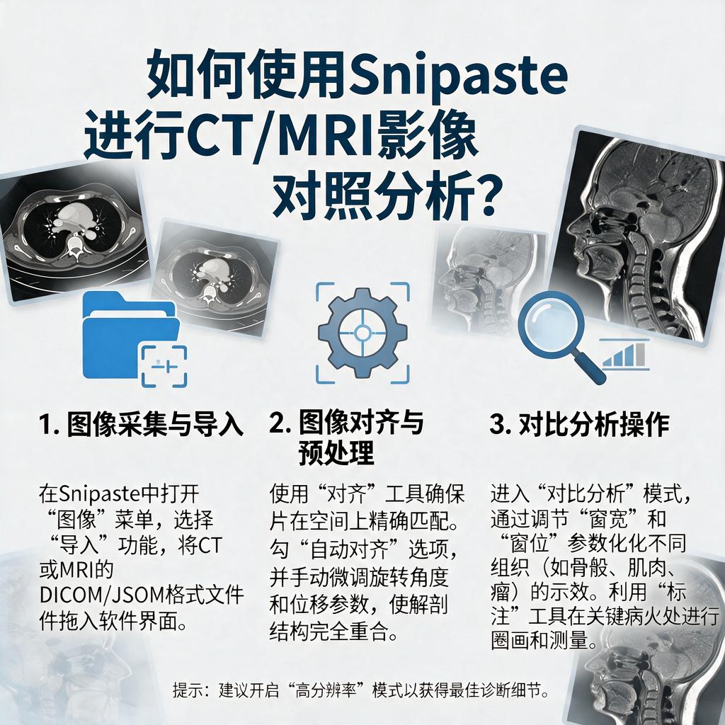 如何使用Snipaste进行CT/MRI影像对照分析?