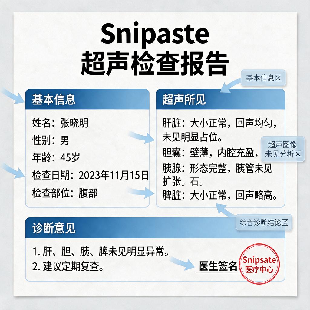Snipaste超声检查报告如何整理与解读？