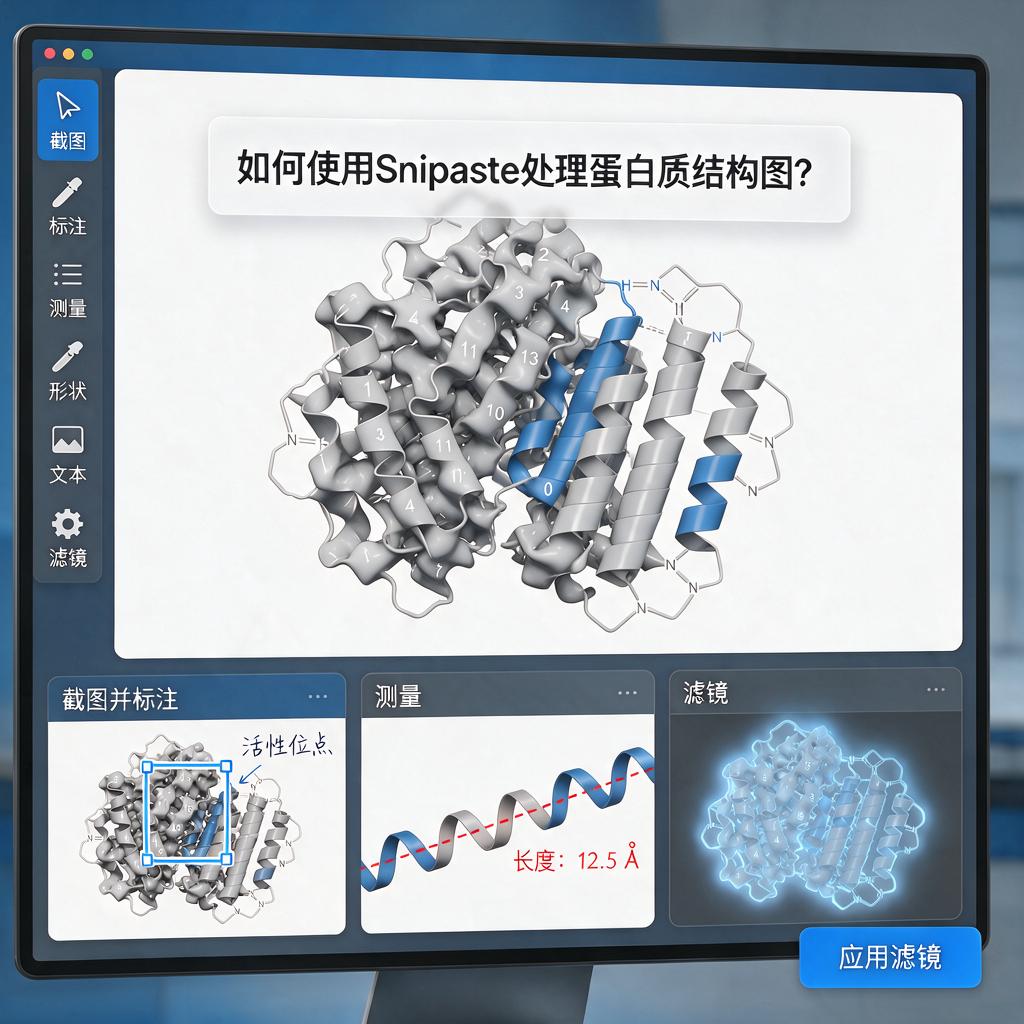 如何使用Snipaste处理蛋白质结构图？