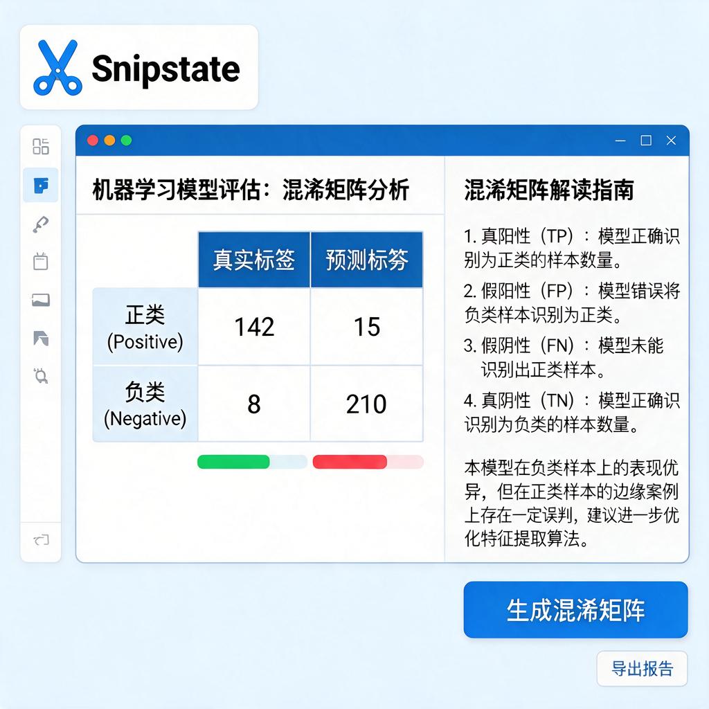 Snipaste如何生成并解读机器学习混淆矩阵？