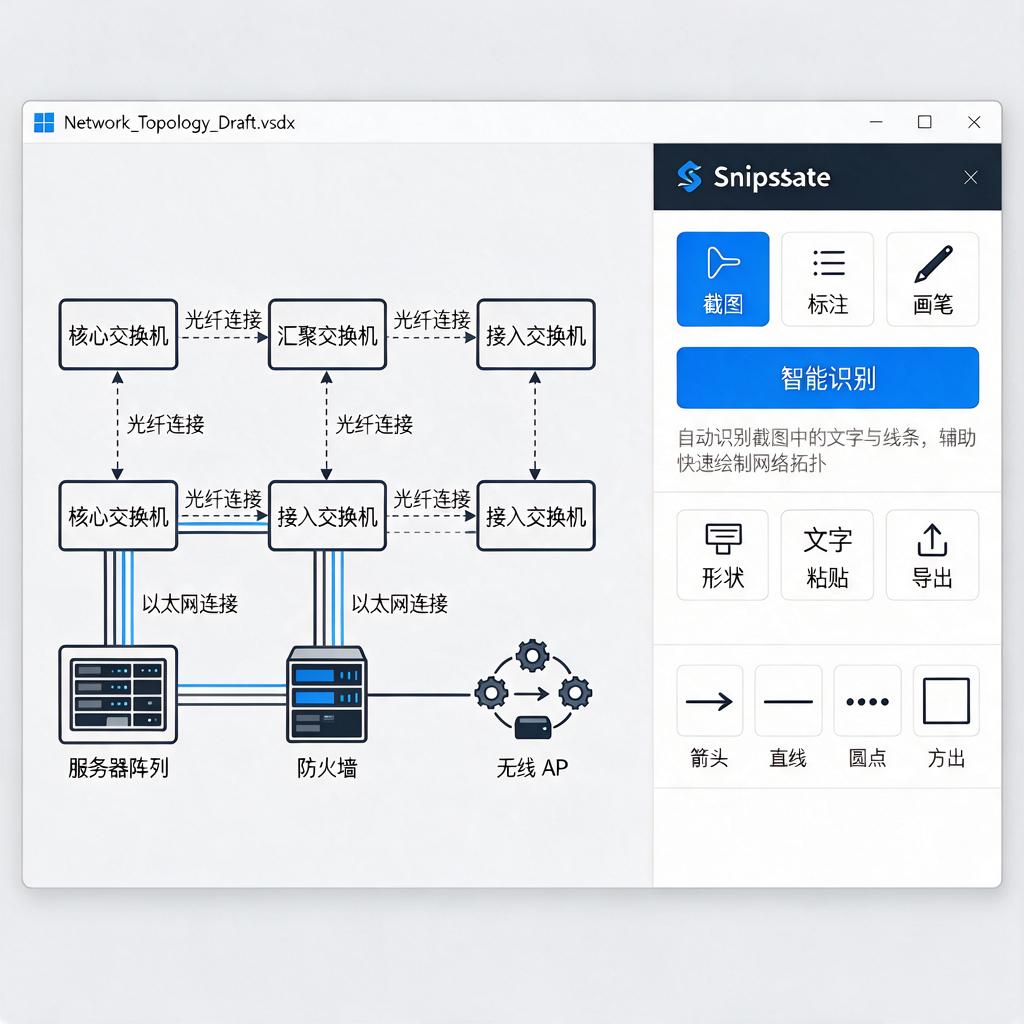 如何用Snipaste辅助绘制网络拓扑图？