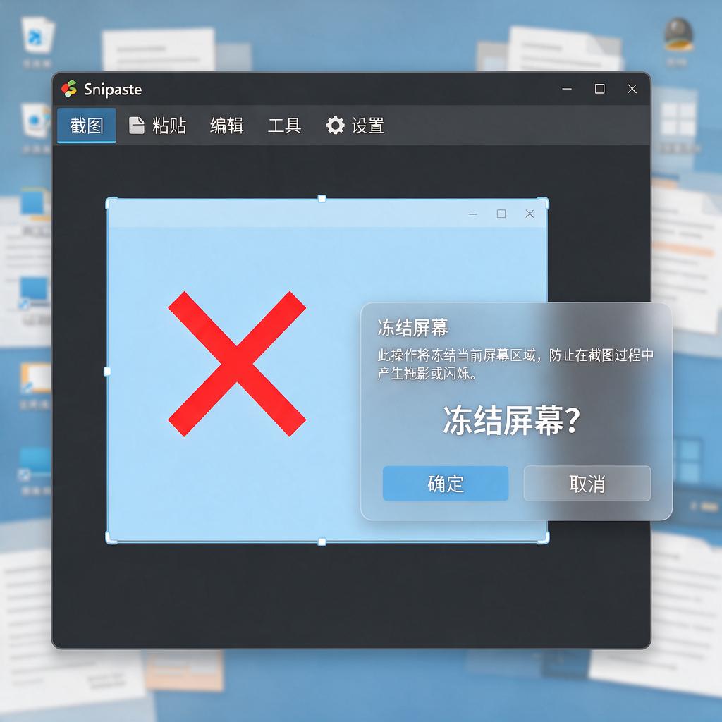 Snipaste截图时如何冻结屏幕?