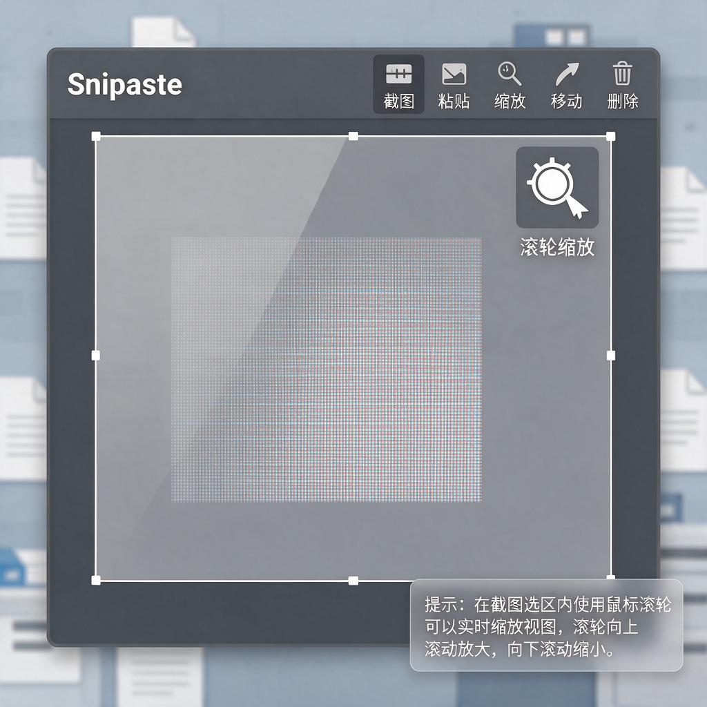 Snipaste截图时如何用滚轮缩放选区?
