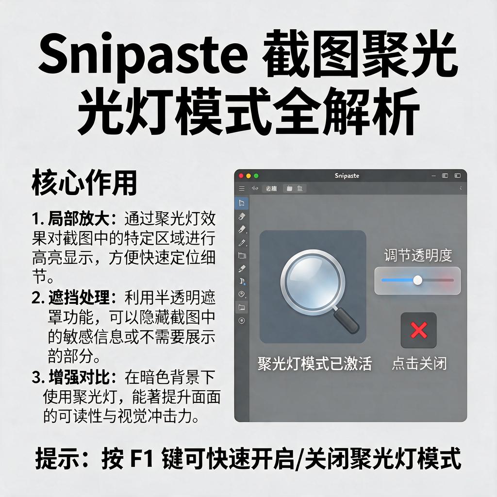 Snipaste截图聚光灯模式怎么用？有哪些作用？