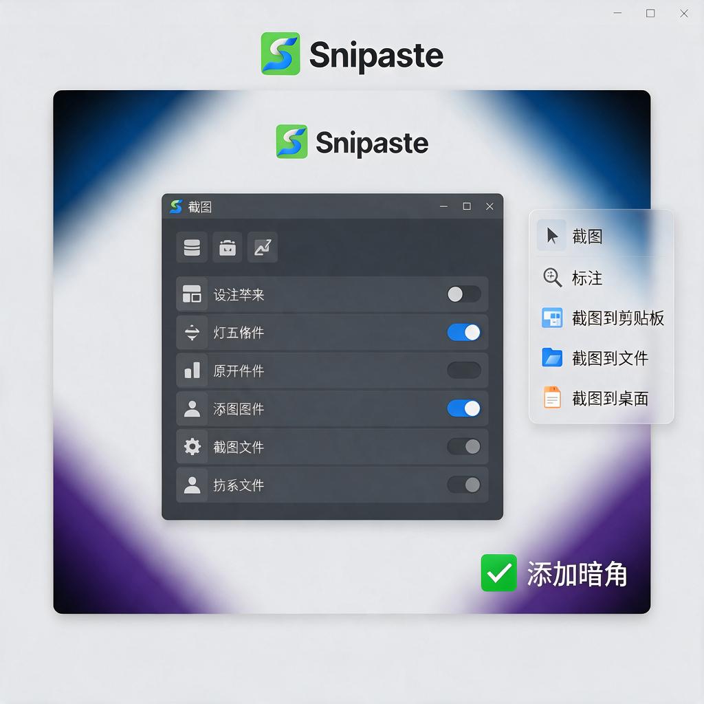 Snipaste截图如何添加暗角特效？