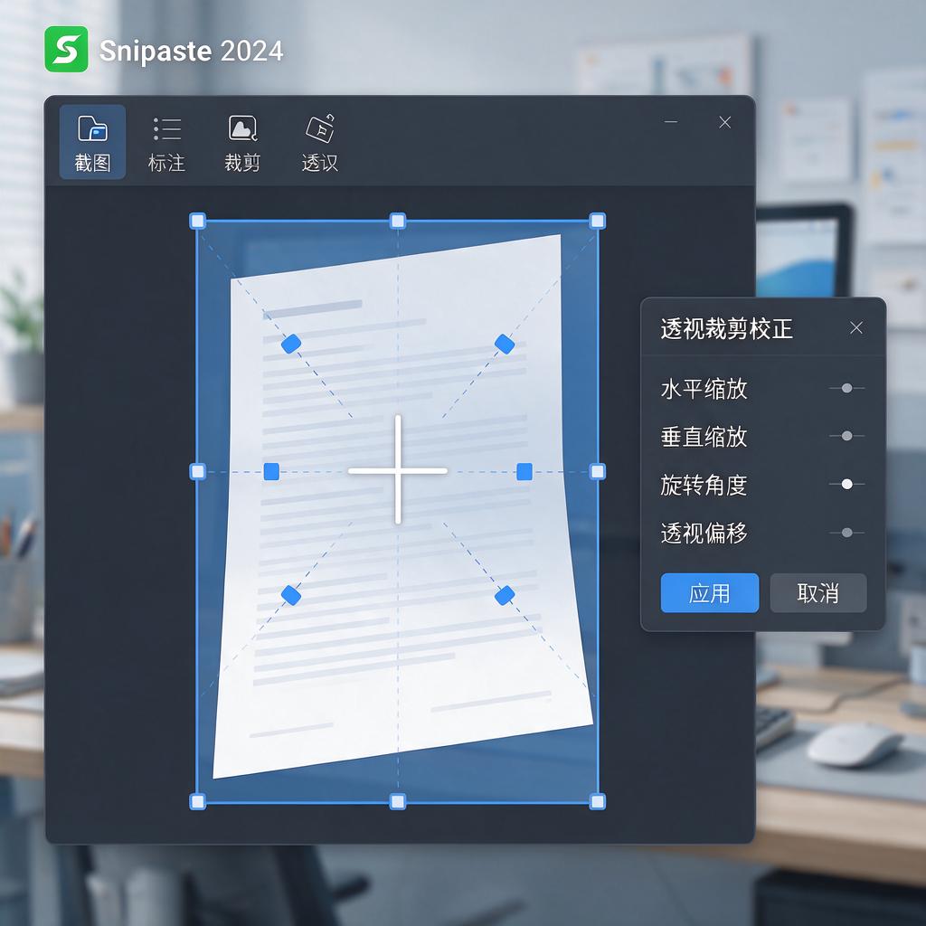 Snipaste如何实现截图透视裁剪校正?