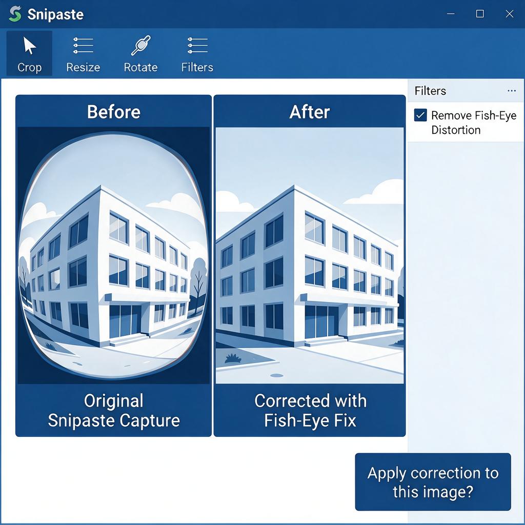 Snipaste截图后如何进行鱼眼镜头矫正?