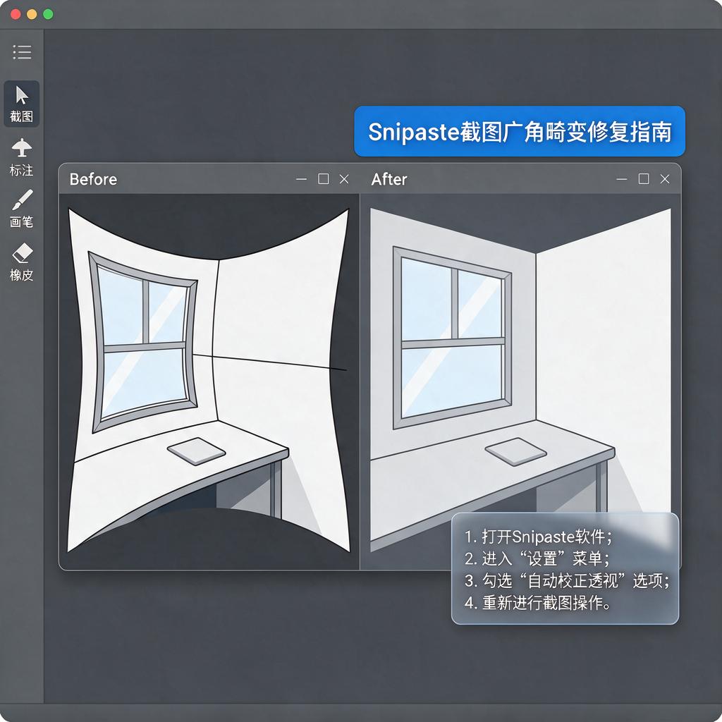Snipaste截图出现广角畸变怎么修复?