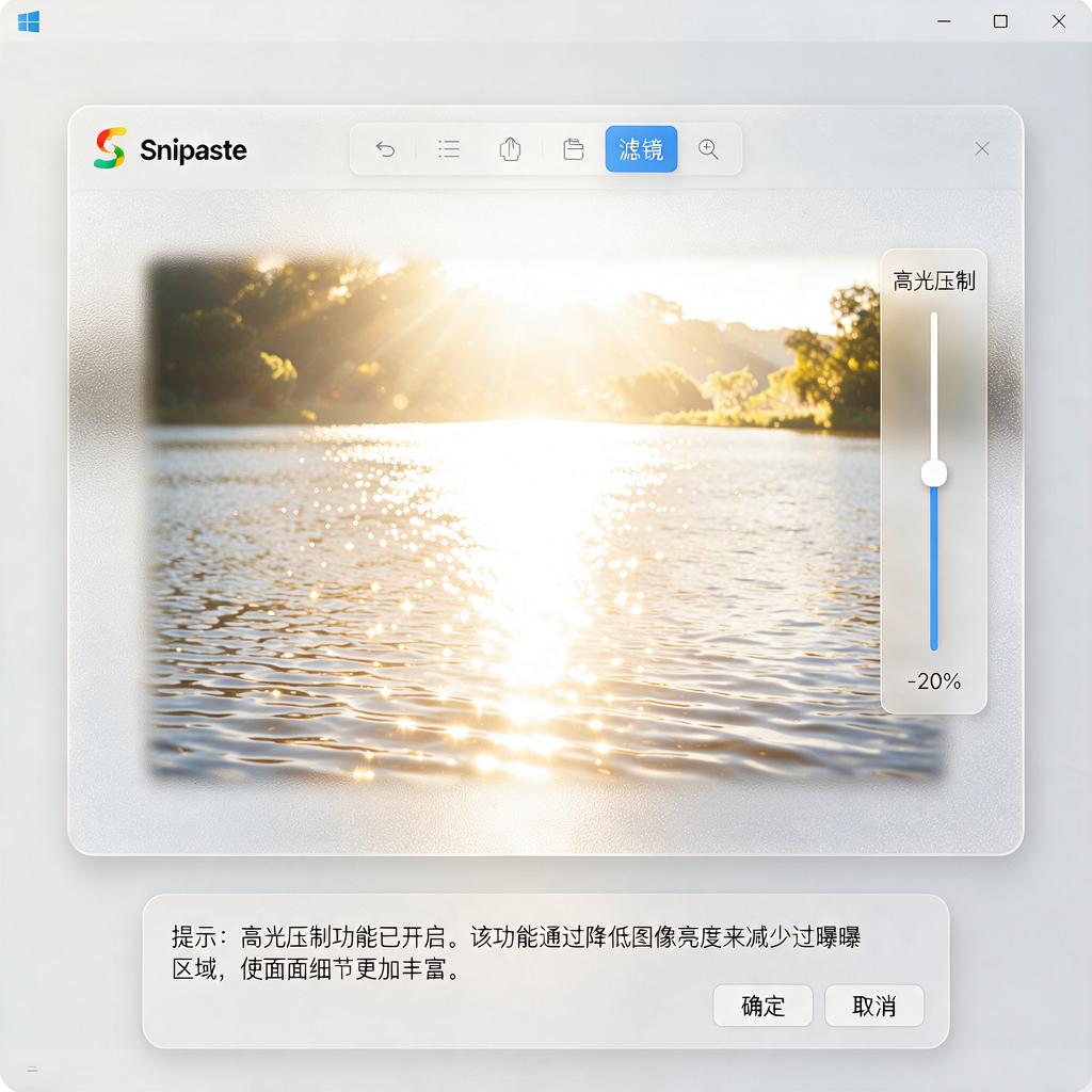Snipaste截图如何实现高光压制效果？