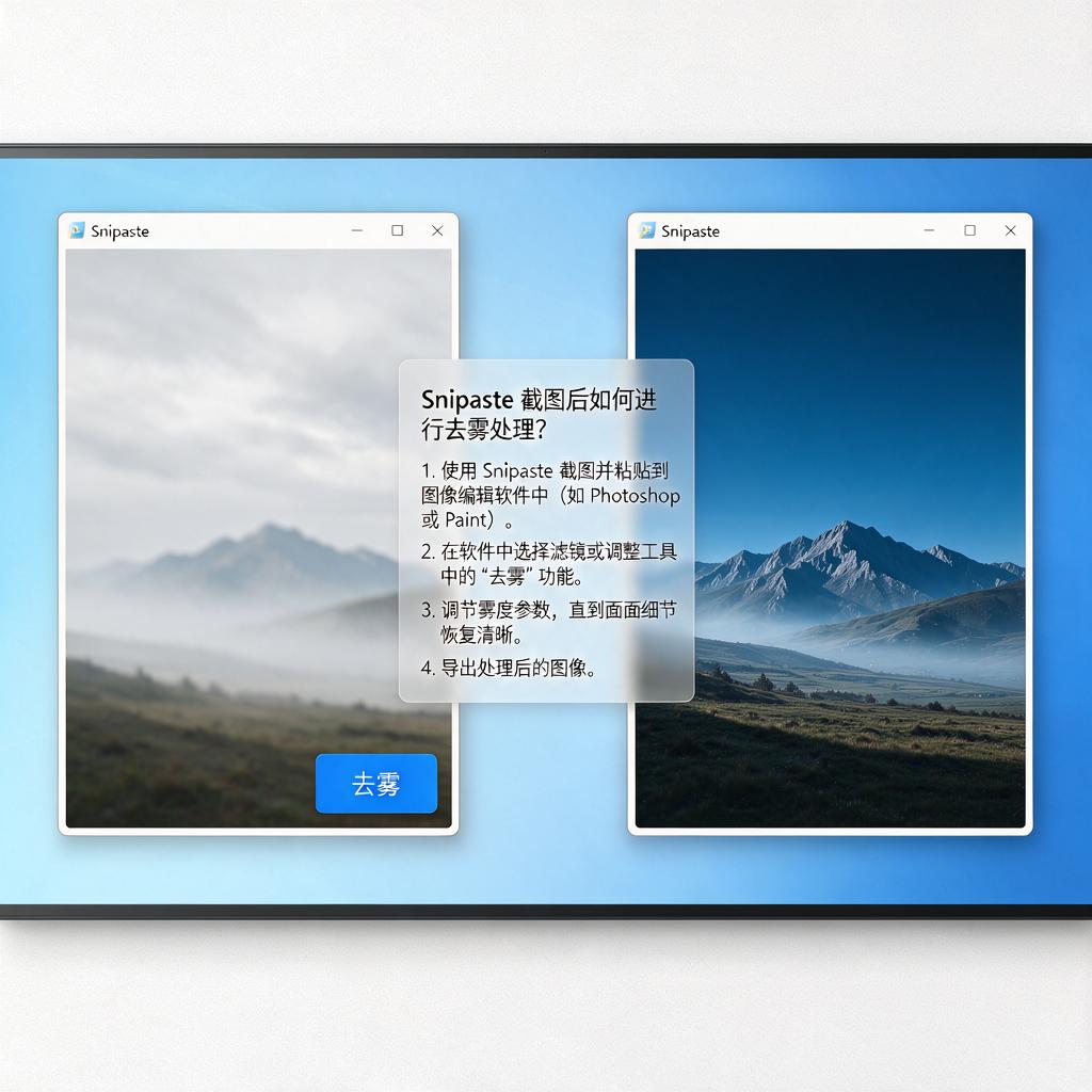 Snipaste截图后如何进行去雾处理？