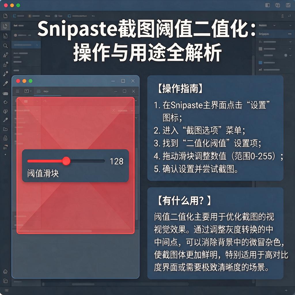 Snipaste截图阈值二值化怎么操作及有啥用？