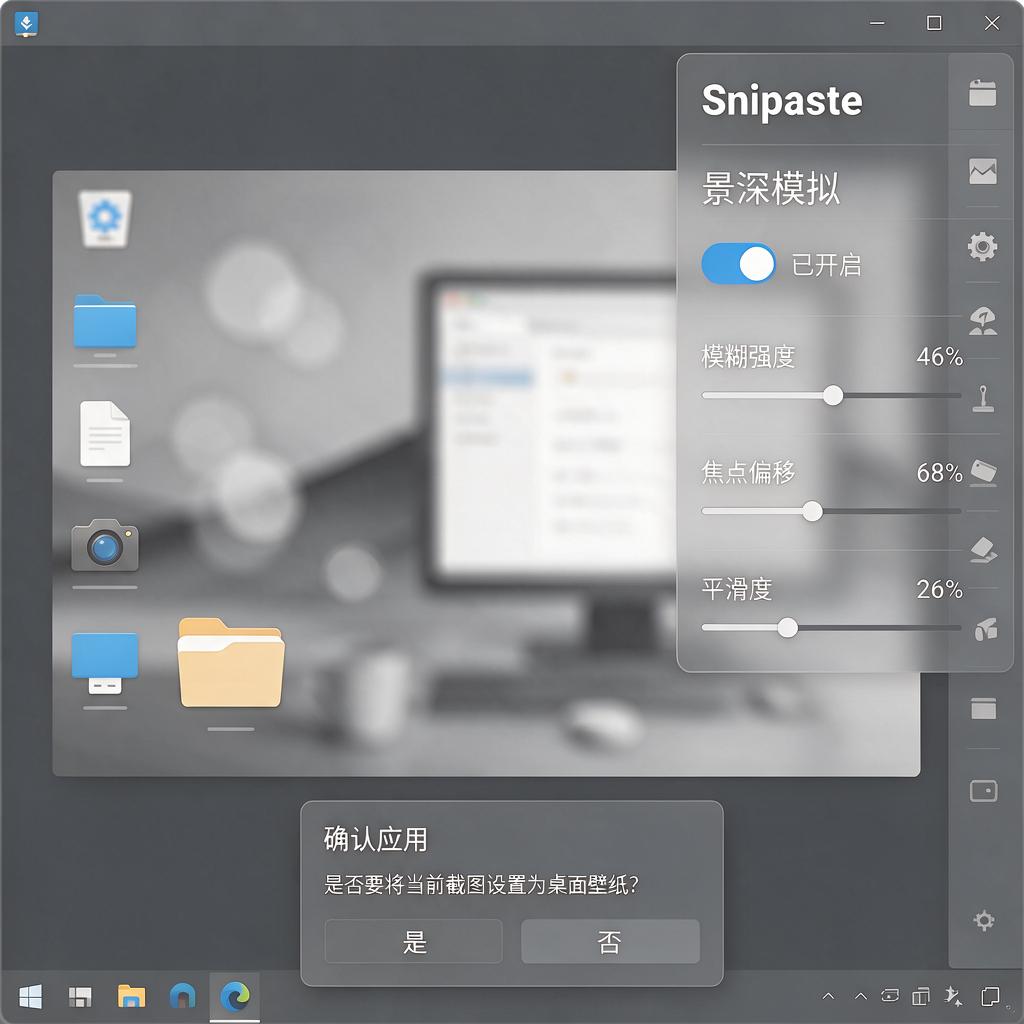 Snipaste如何实现截图景深虚化模拟效果？