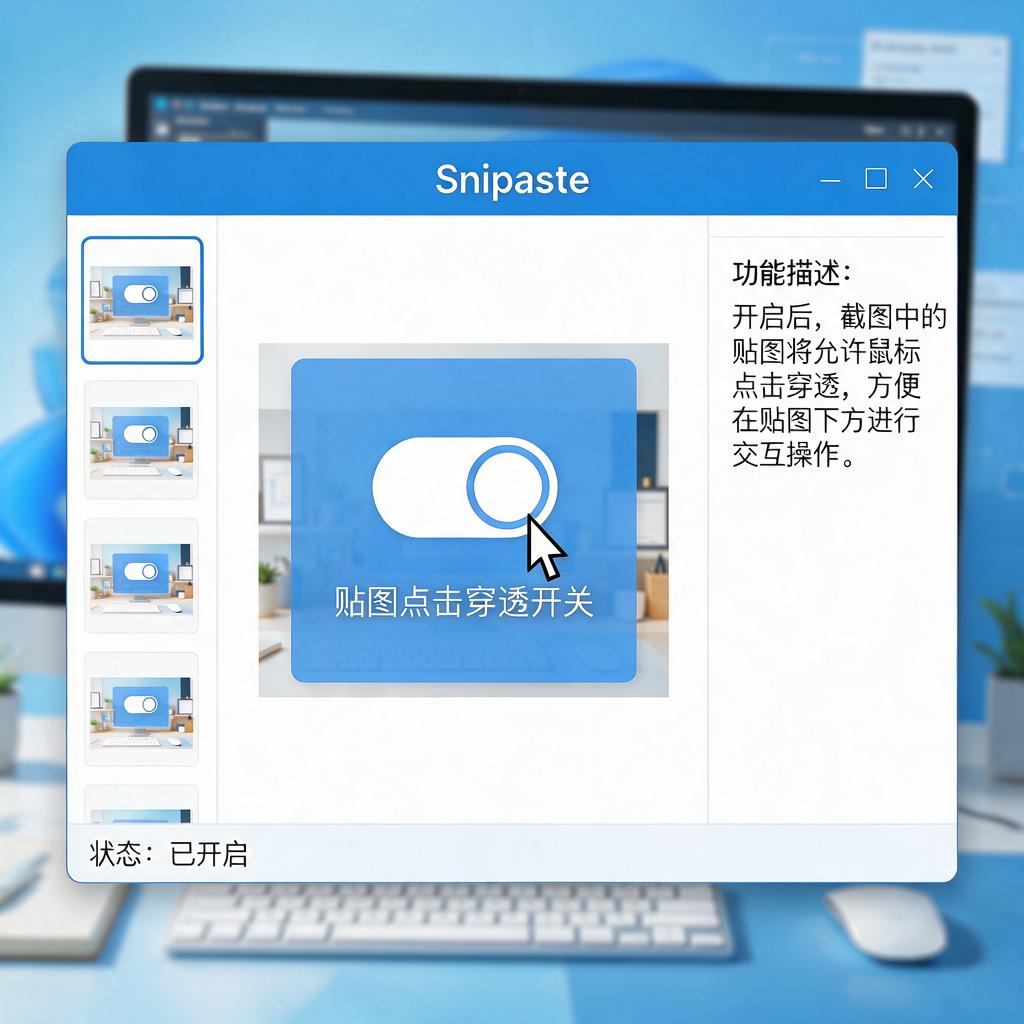 Snipaste贴图点击穿透开关怎么用？