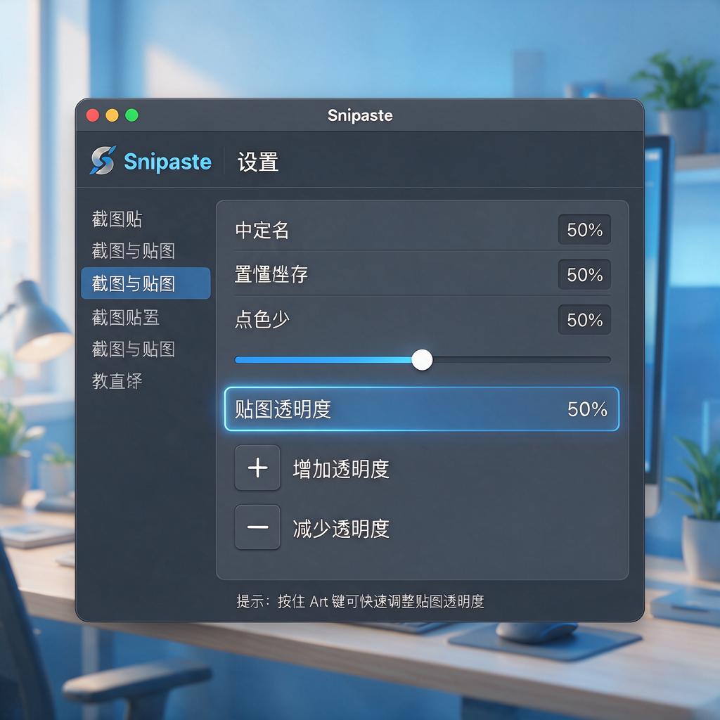 Snipaste贴图透明度快捷键怎么使用和修改？