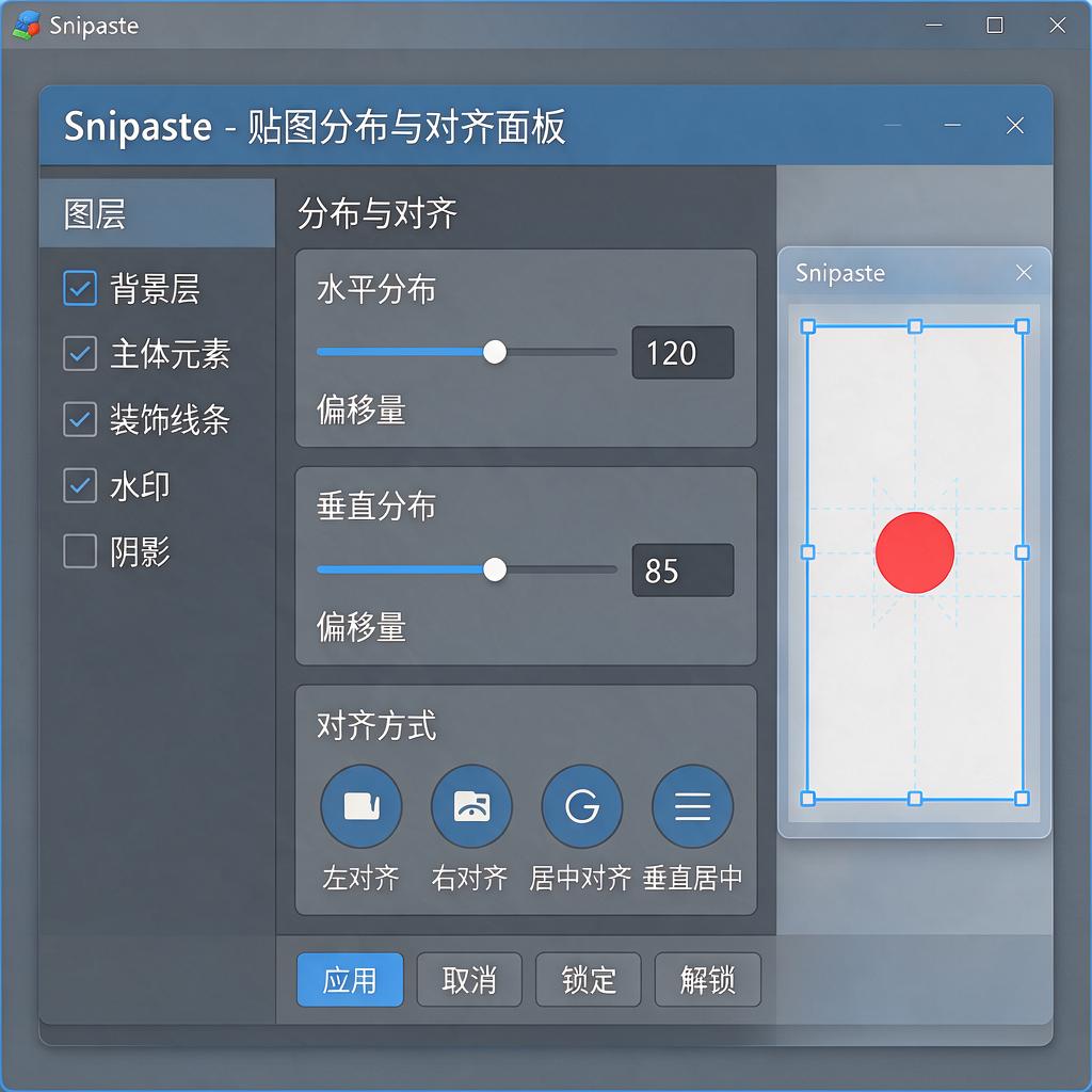 Snipaste贴图分布对齐面板怎么用？