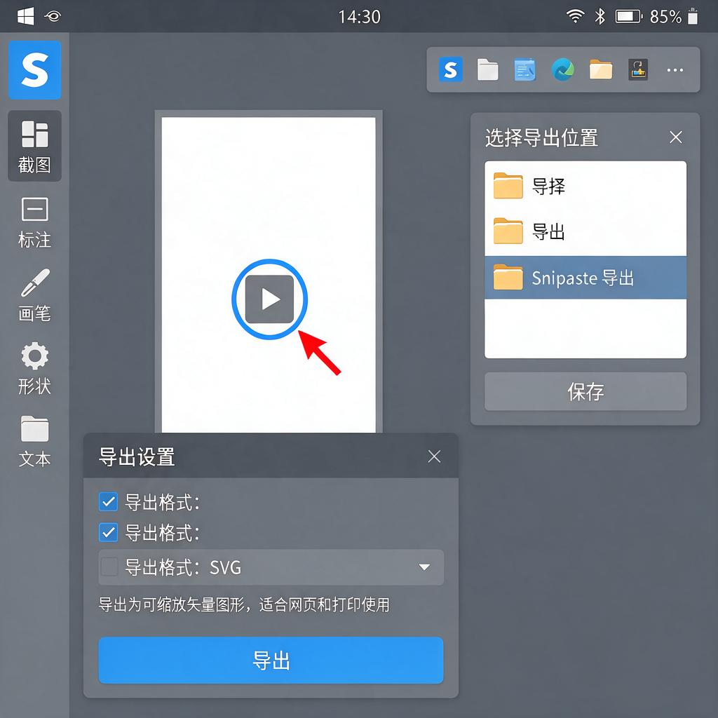 Snipaste贴图如何导出为SVG矢量格式？