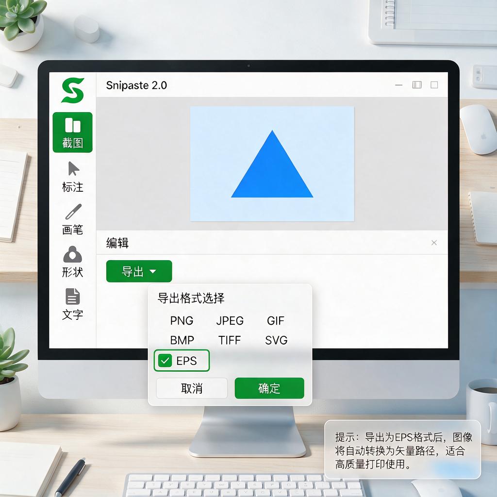 Snipaste贴图如何导出为EPS矢量格式？