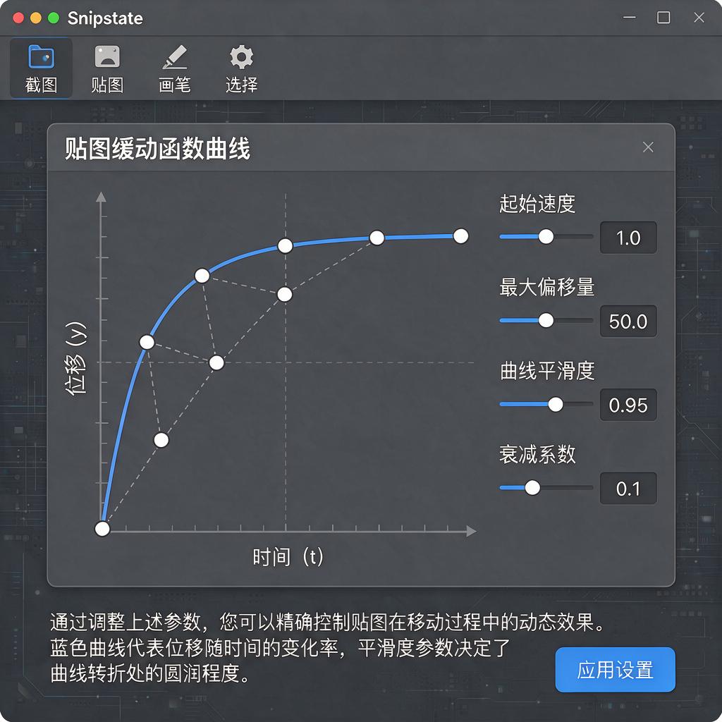 Snipaste贴图缓动函数曲线怎么设置和调整?