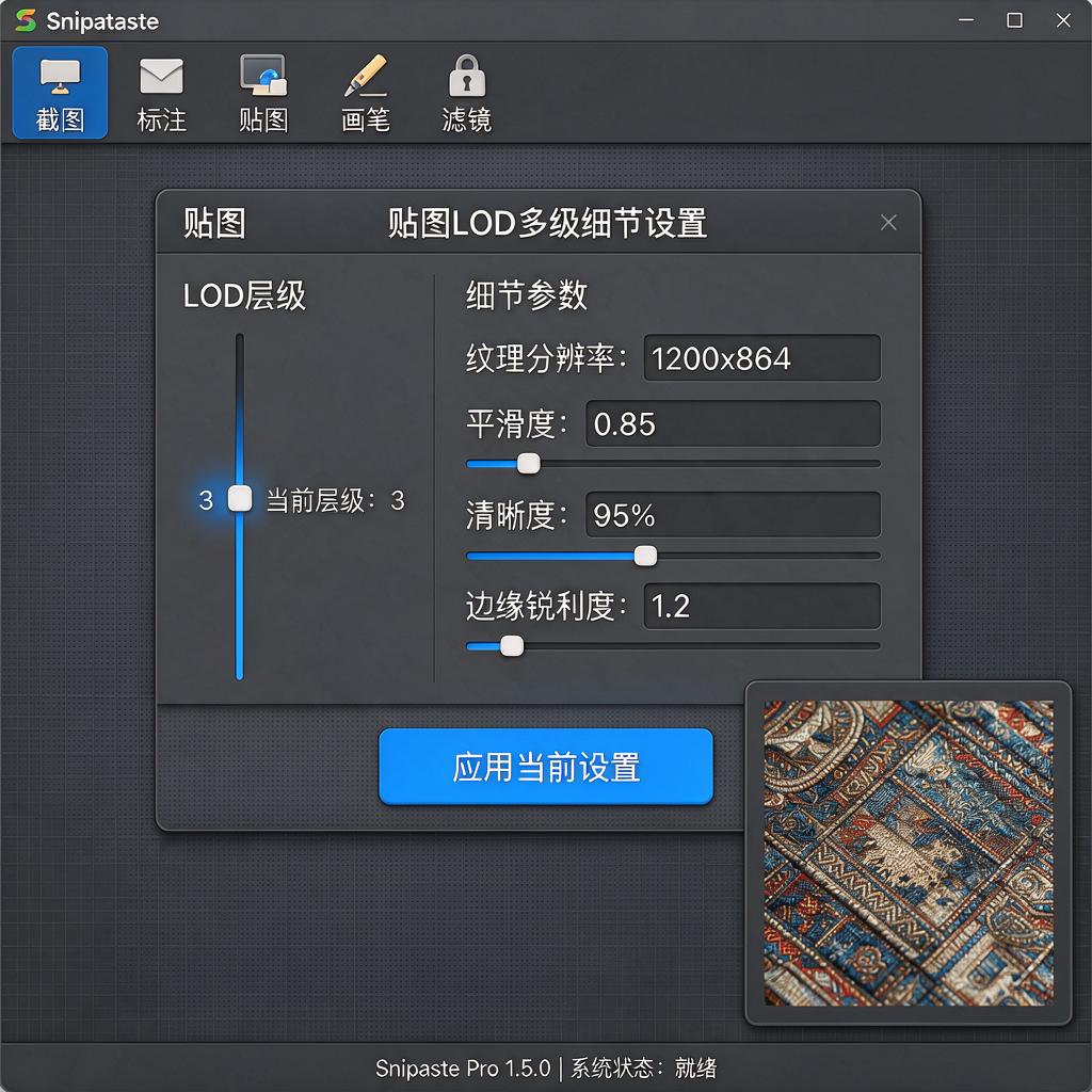 Snipaste贴图LOD多级细节怎么设置和调整?