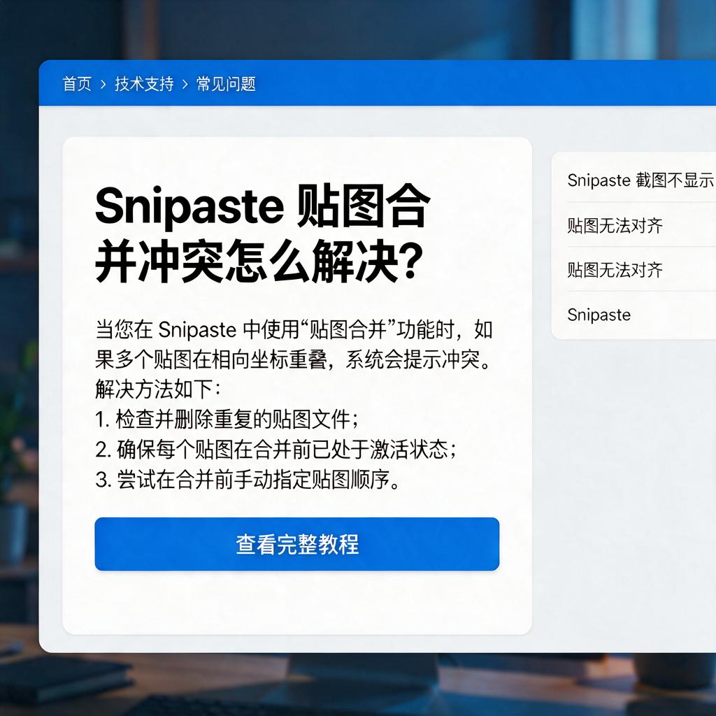 Snipaste贴图合并冲突怎么解决?