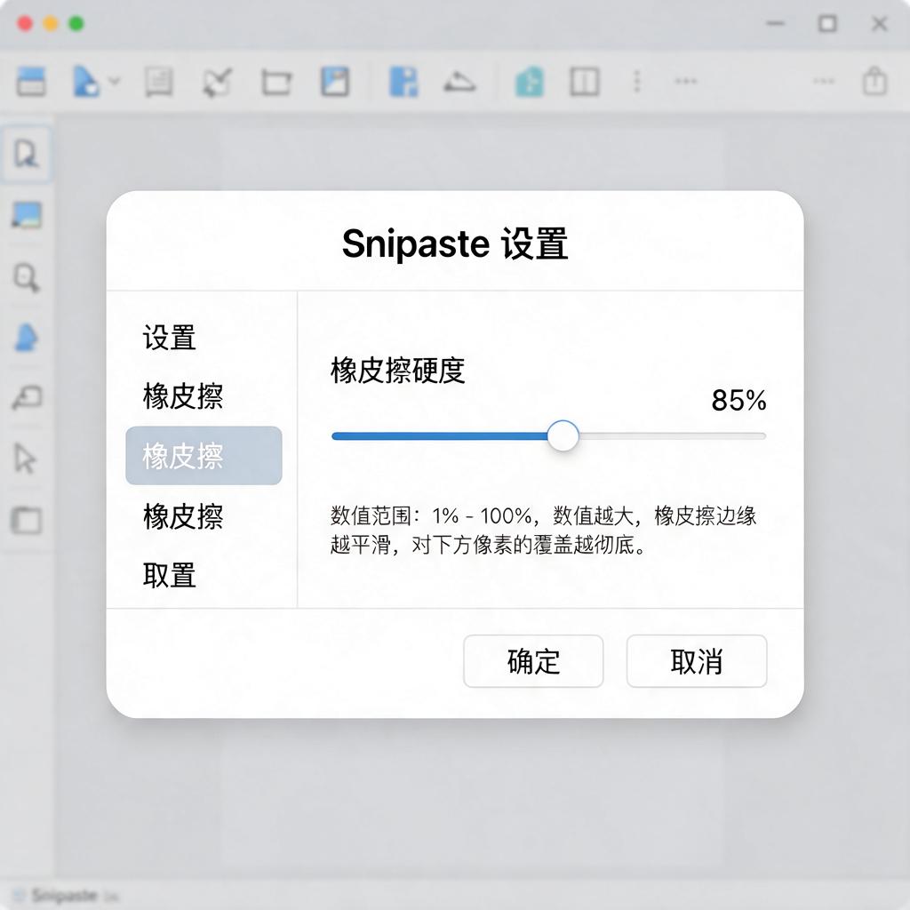 Snipaste橡皮擦硬度怎么设置?
