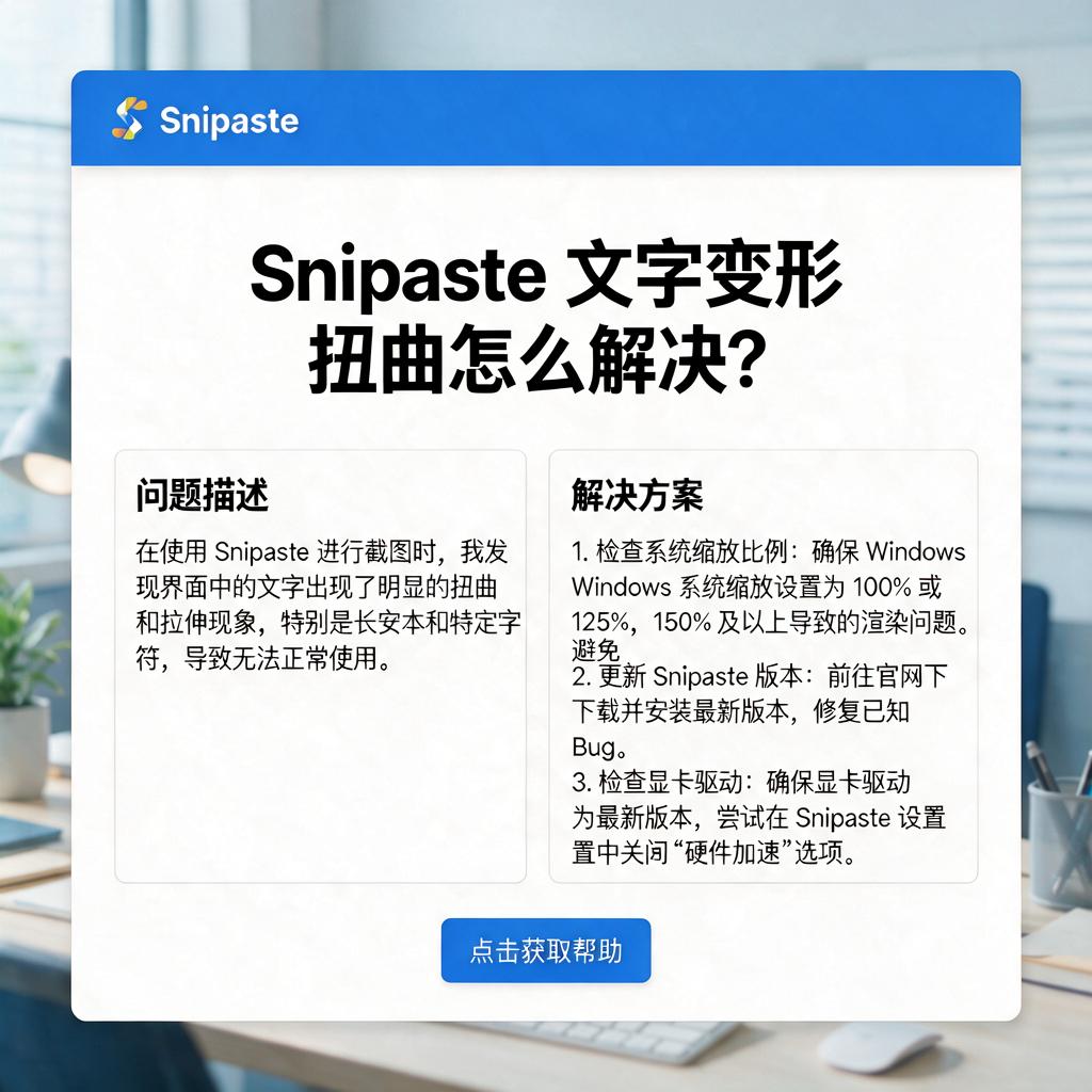 Snipaste文字变形扭曲怎么解决?