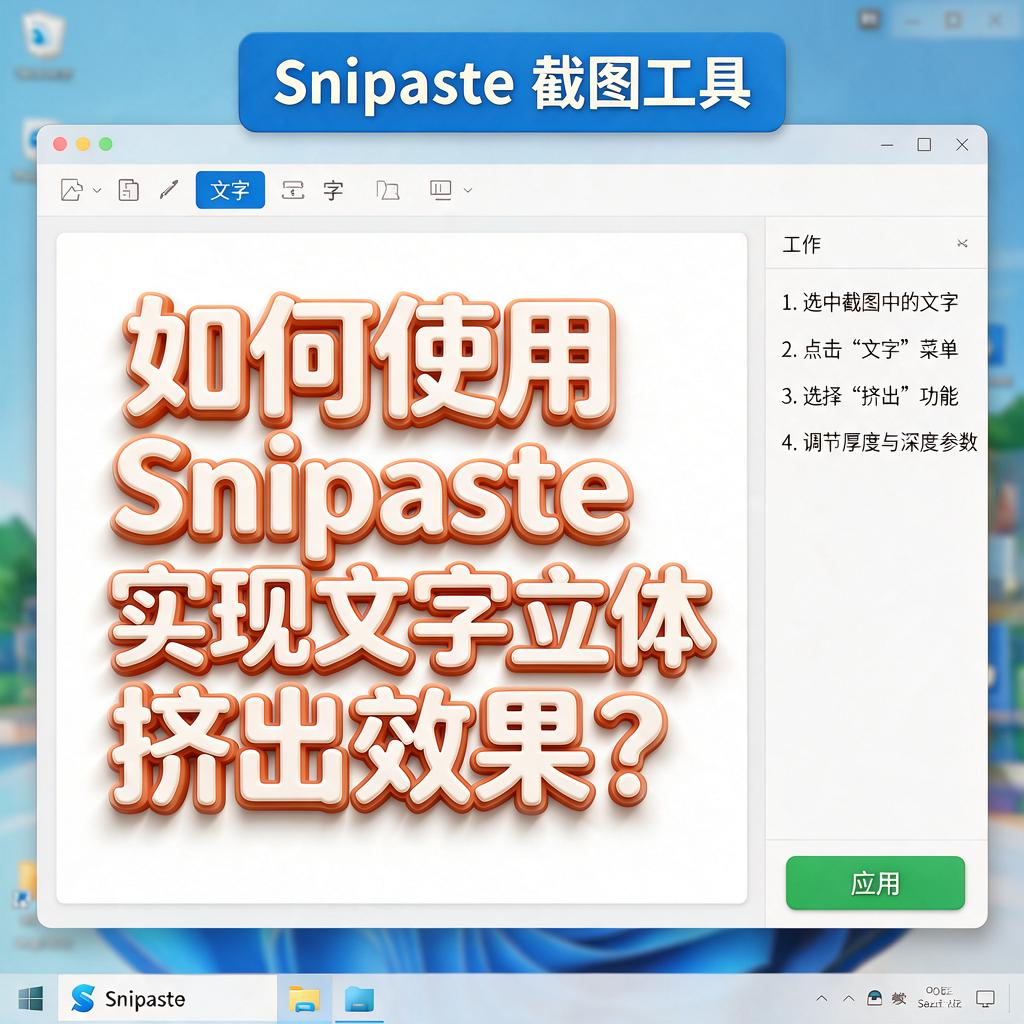 如何使用Snipaste实现文字立体挤出效果?