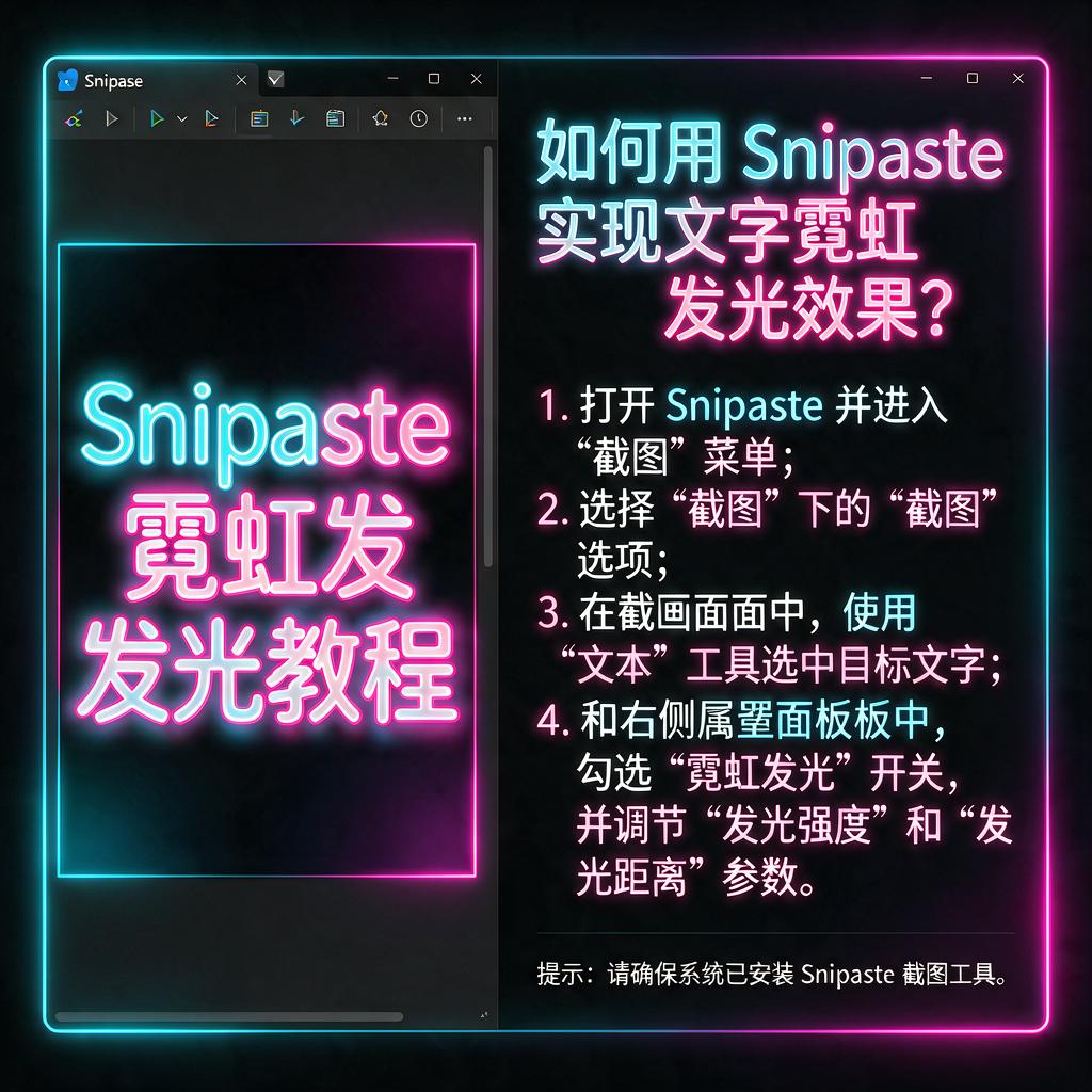 如何用Snipaste实现文字霓虹发光效果?