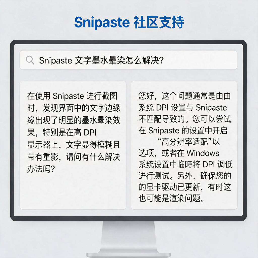 Snipaste文字墨水晕染怎么解决？