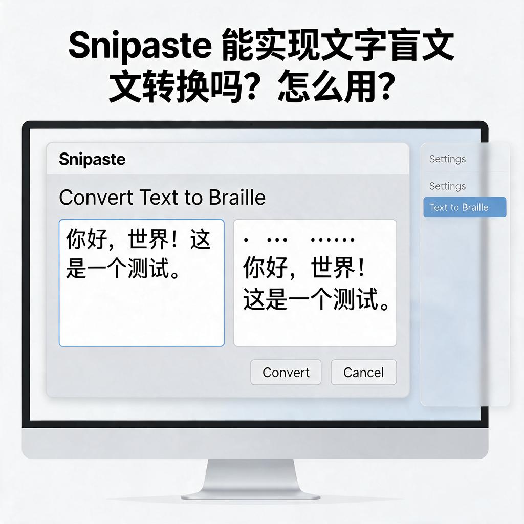 Snipaste能实现文字盲文转换吗？怎么用？