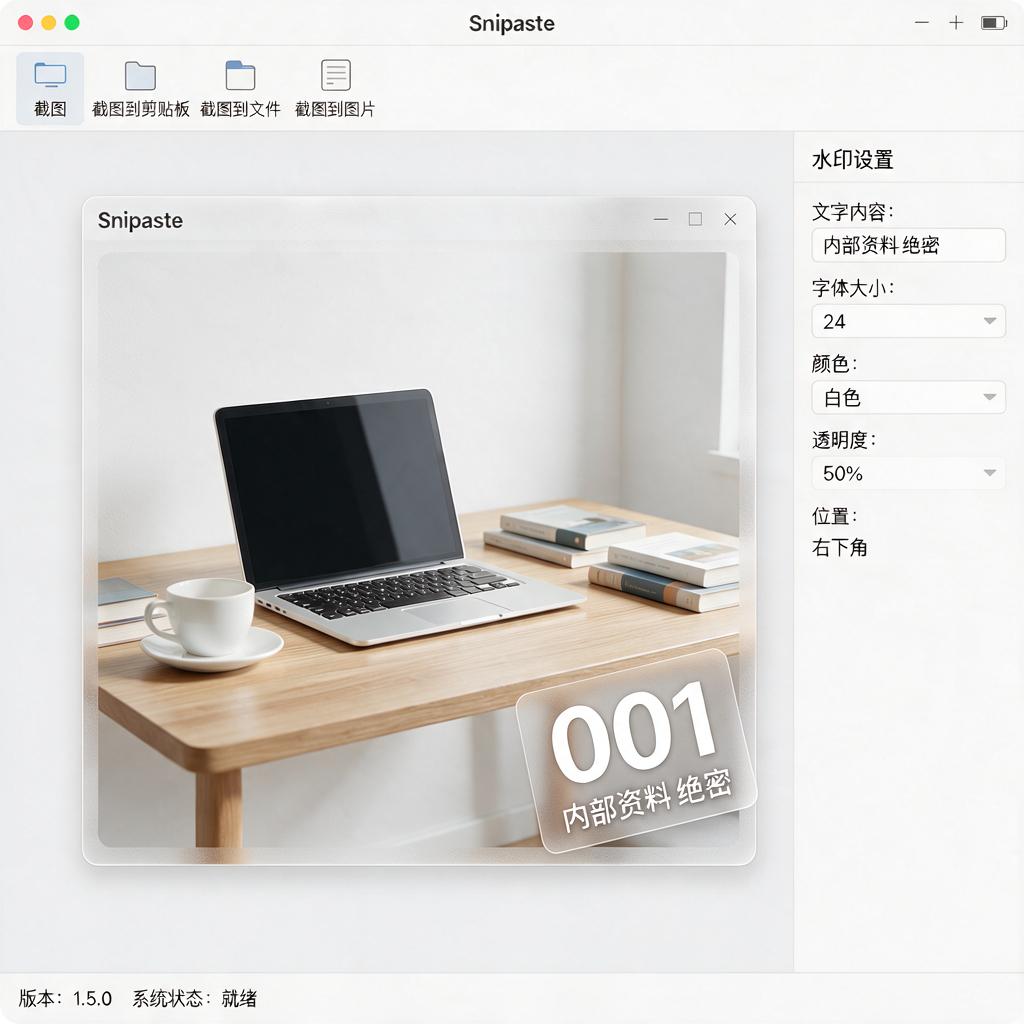 Snipaste如何添加文字数字水印？