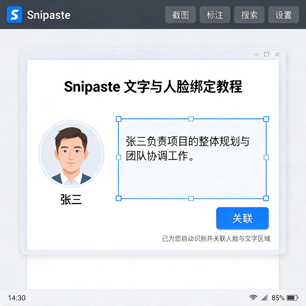 Snipaste如何实现文字与人脸绑定？