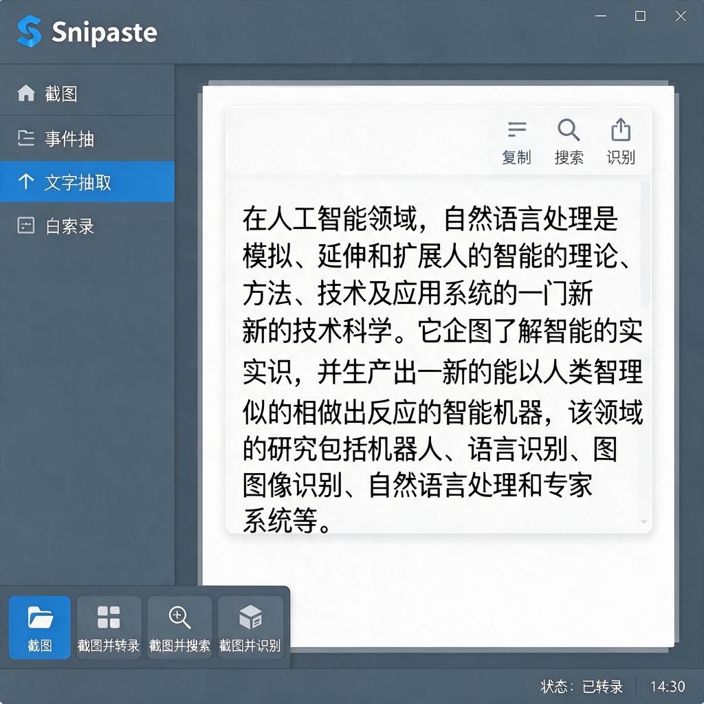 如何使用Snipaste进行文字事件抽取？