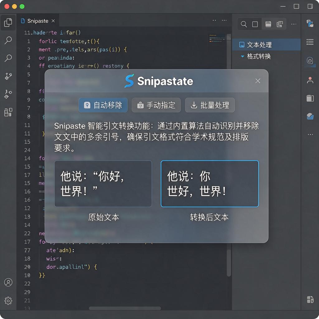 Snipaste如何实现文字引文格式转换？