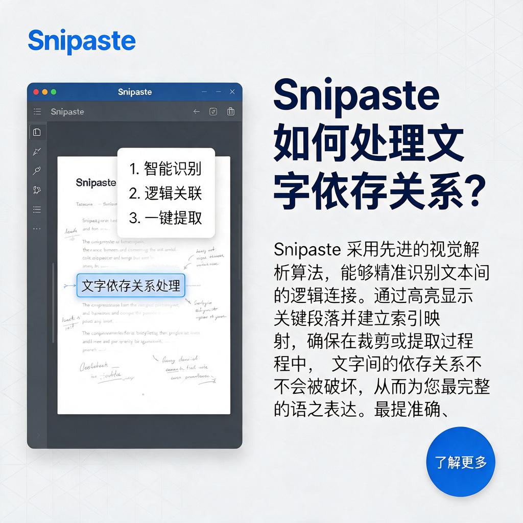 Snipaste如何处理文字依存关系？