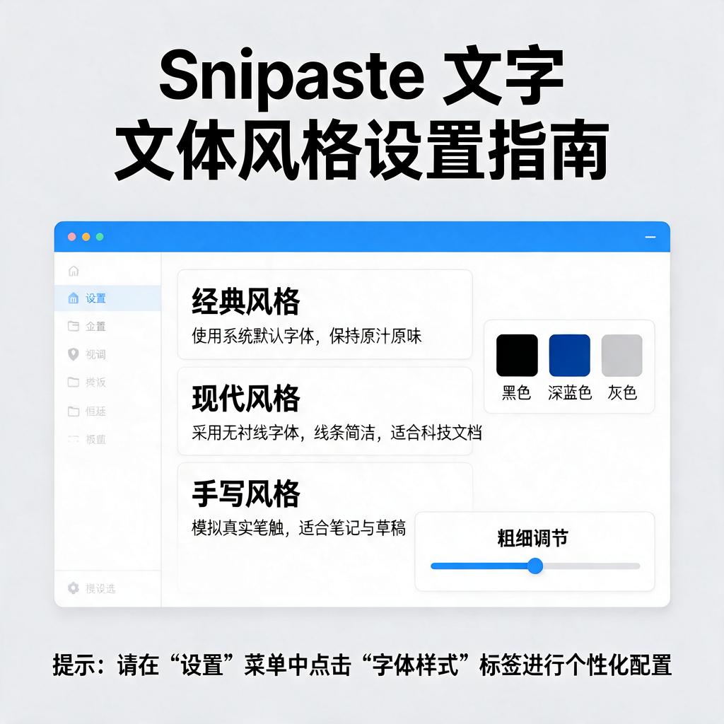 Snipaste文字文体风格有哪些特点及如何设置？