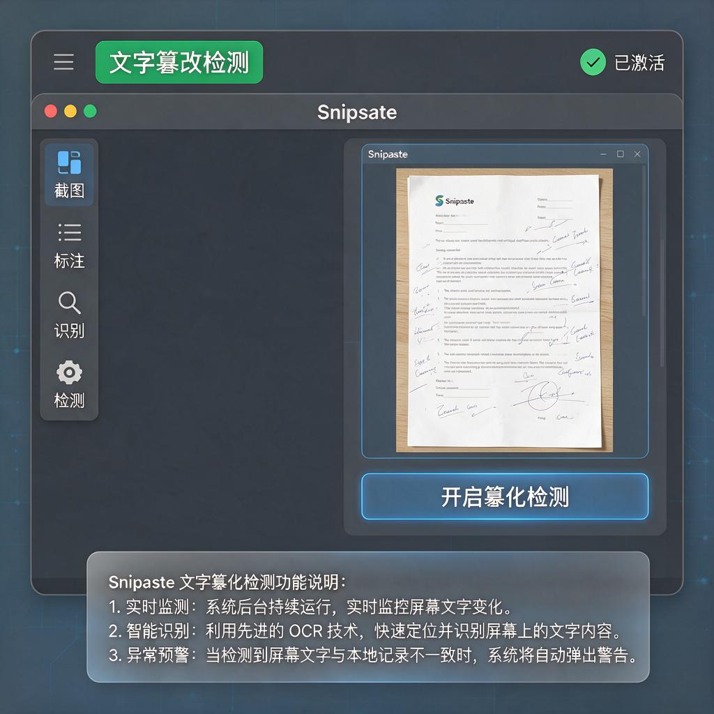 Snipaste如何实现文字篡改检测功能？