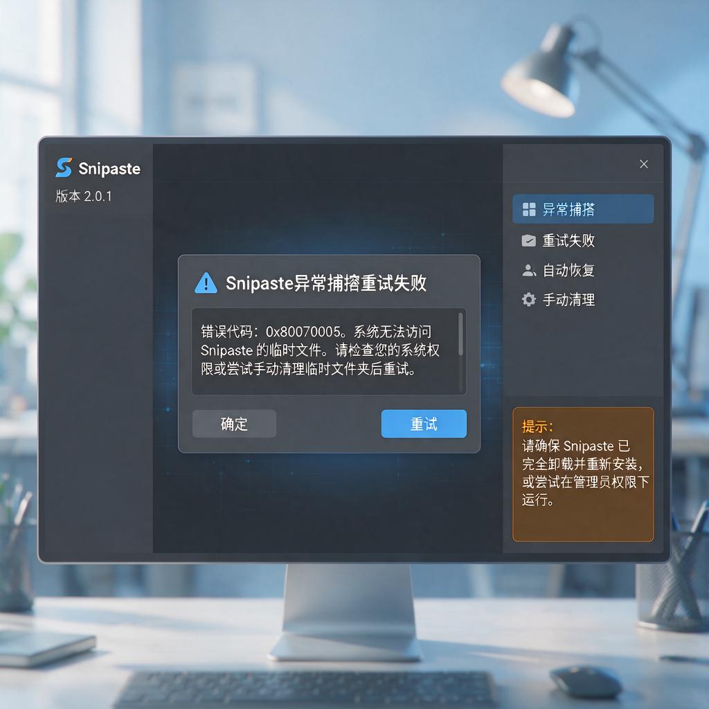 Snipaste异常捕获重试失败怎么解决？