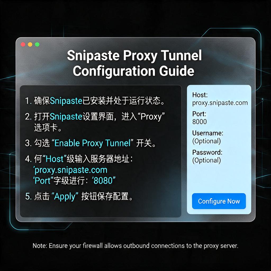 Snipaste代理隧道如何配置才有效？