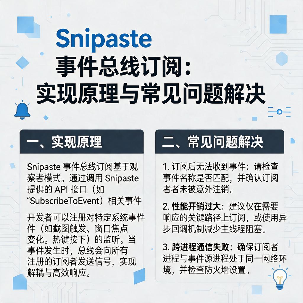 Snipaste事件总线订阅如何实现及常见问题解决？