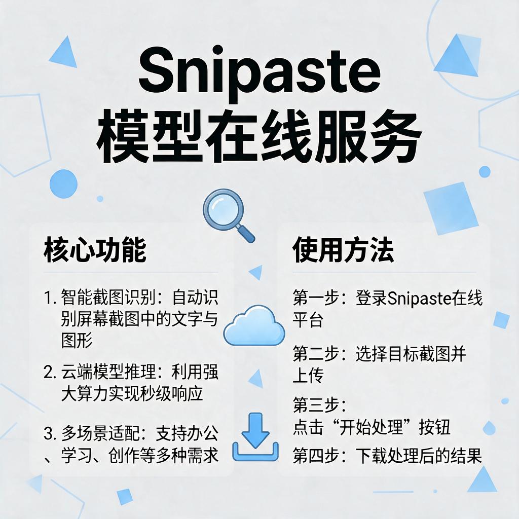 Snipaste模型在线服务有哪些功能和使用方法？