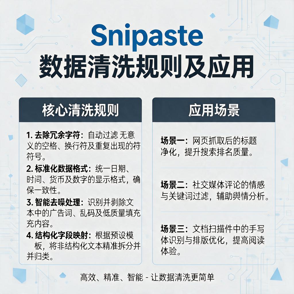 Snipaste数据清洗规则有哪些及如何应用?