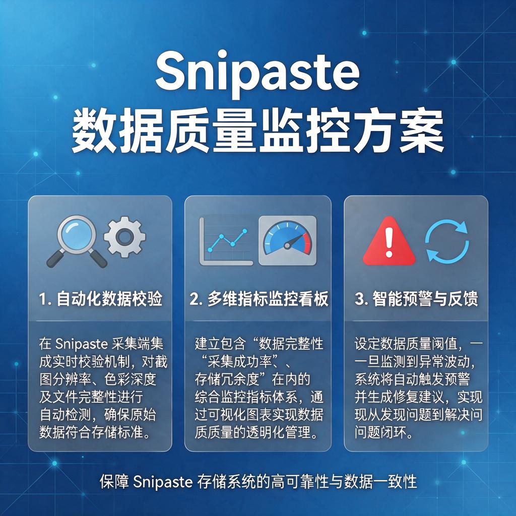 如何实现Snipaste数据质量的有效监控?