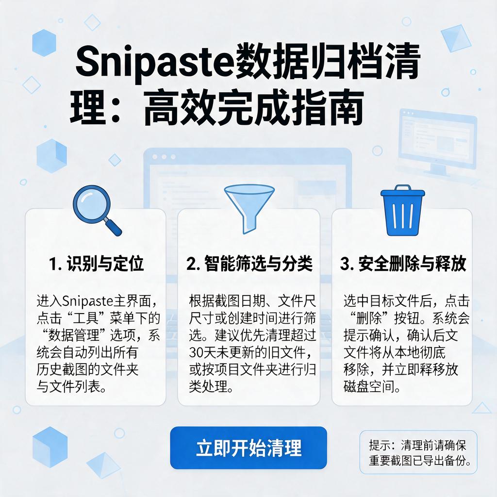 Snipaste数据归档清理如何高效完成?