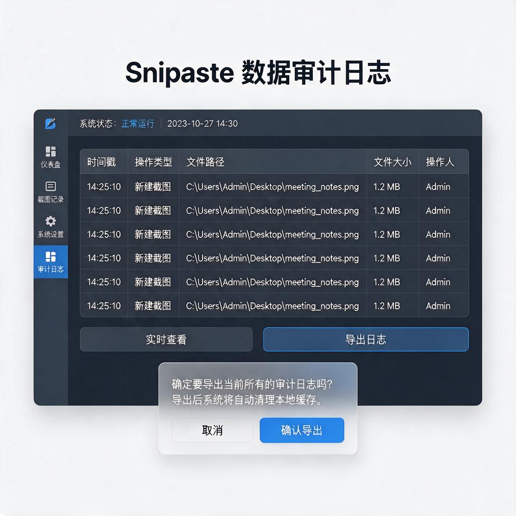 Snipaste数据审计日志如何查看与导出?