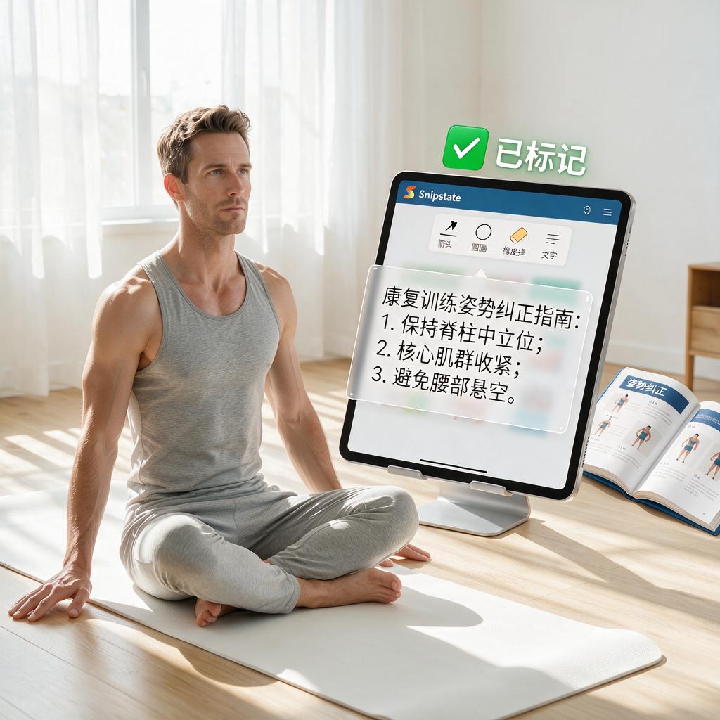 如何利用Snipaste进行康复训练姿势纠正?