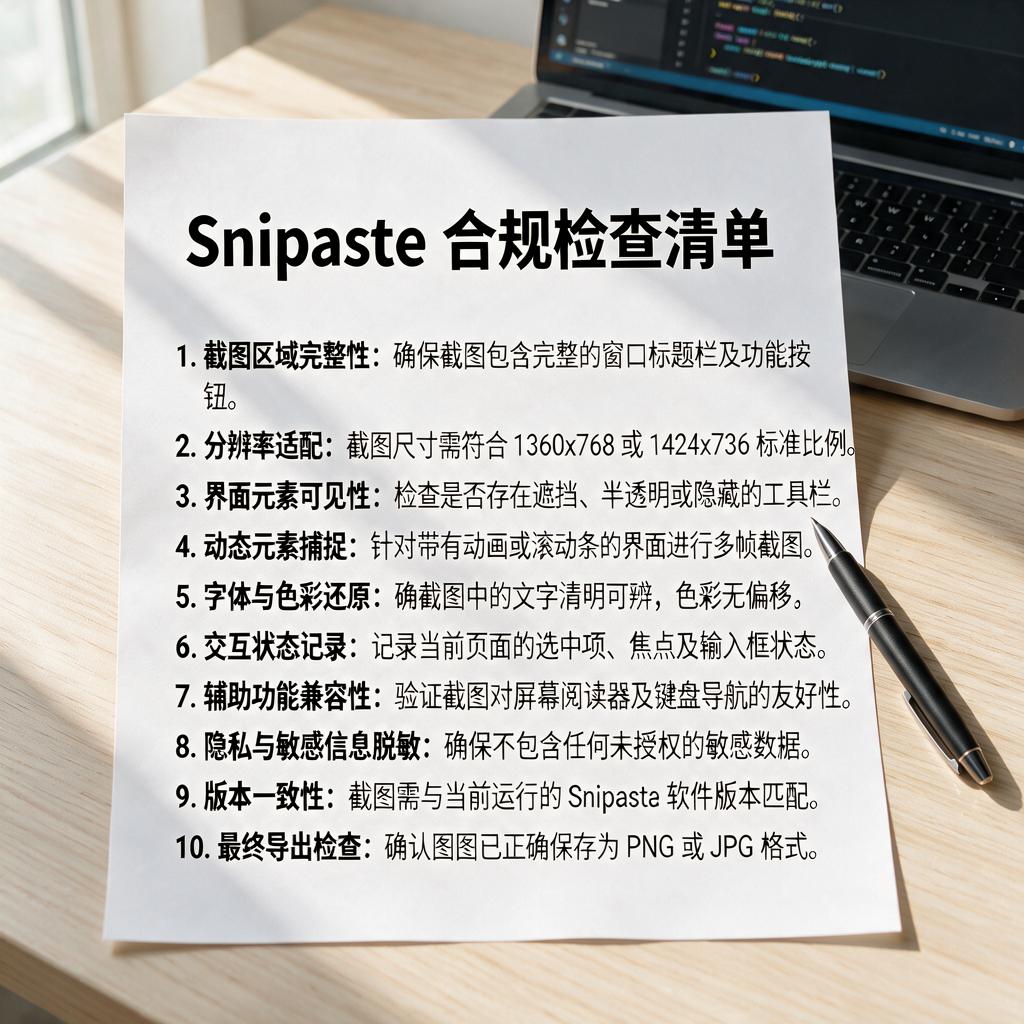 Snipaste合规检查清单都包含哪些关键内容?