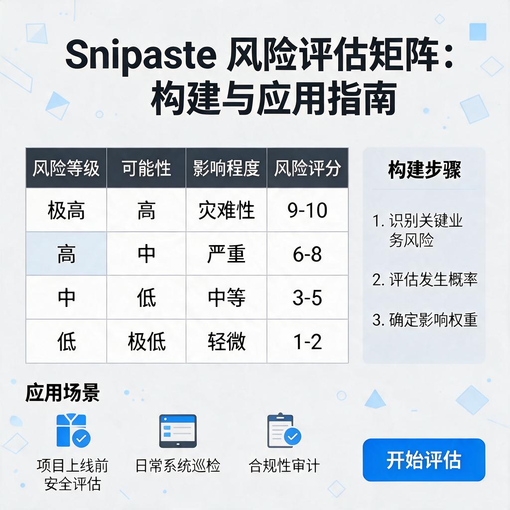 Snipaste风险评估矩阵是什么?如何构建与应用?